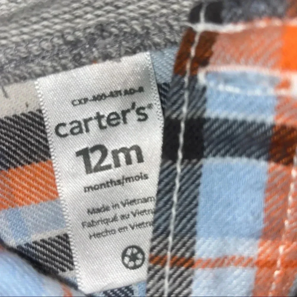 Carter’s flannel kids shirt with hoodie